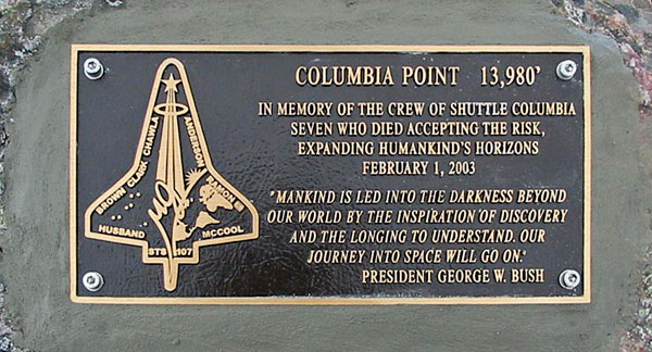 Columbia Point plaque